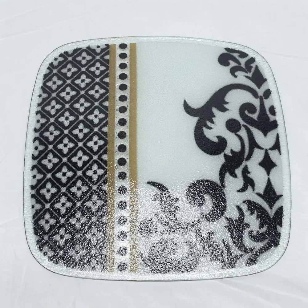 Peggy Karr Brocade Fused Art Glass Square Plate 11